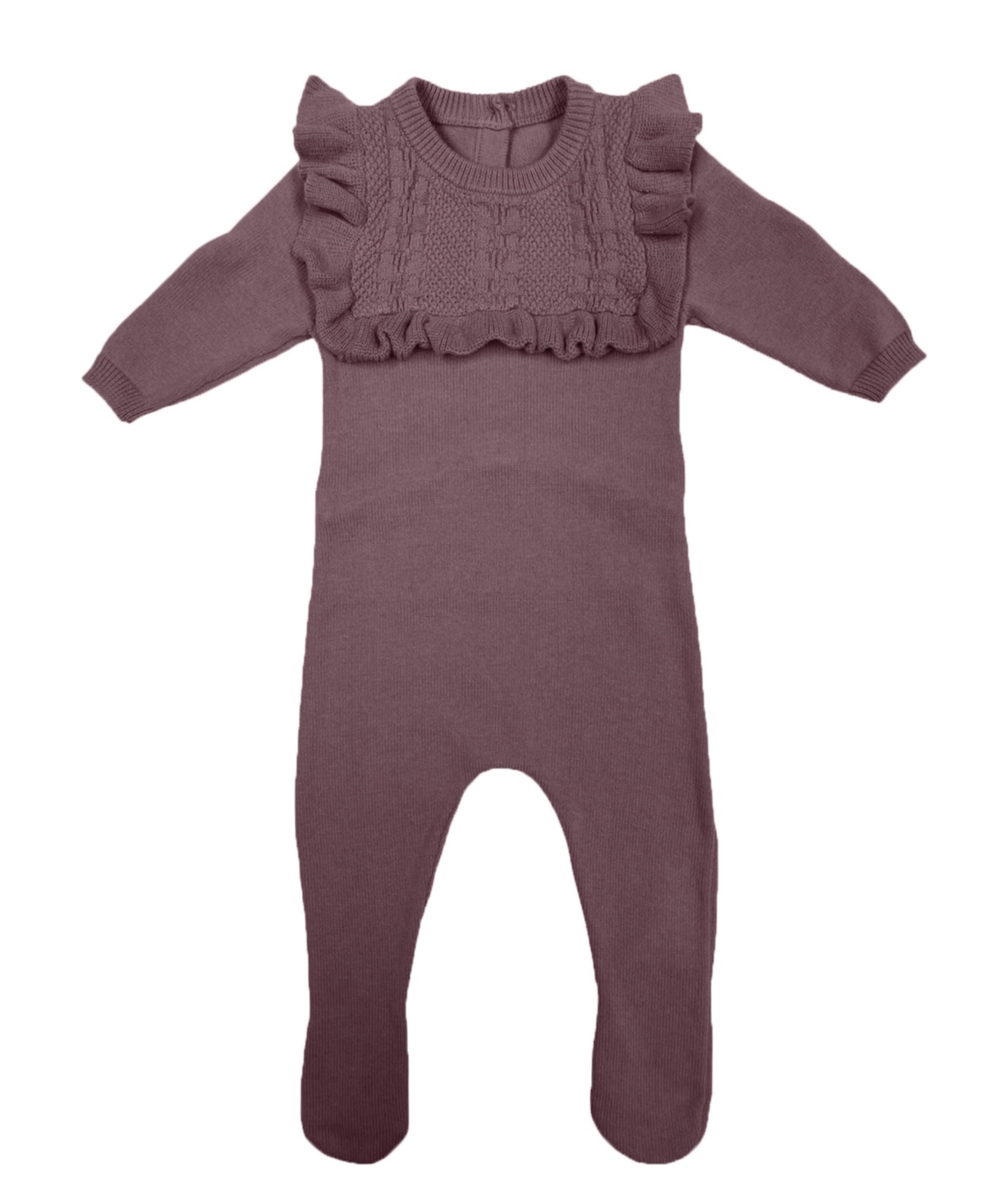 Maniere Baby Girls Noovel Knit Footed Coverall In Berry