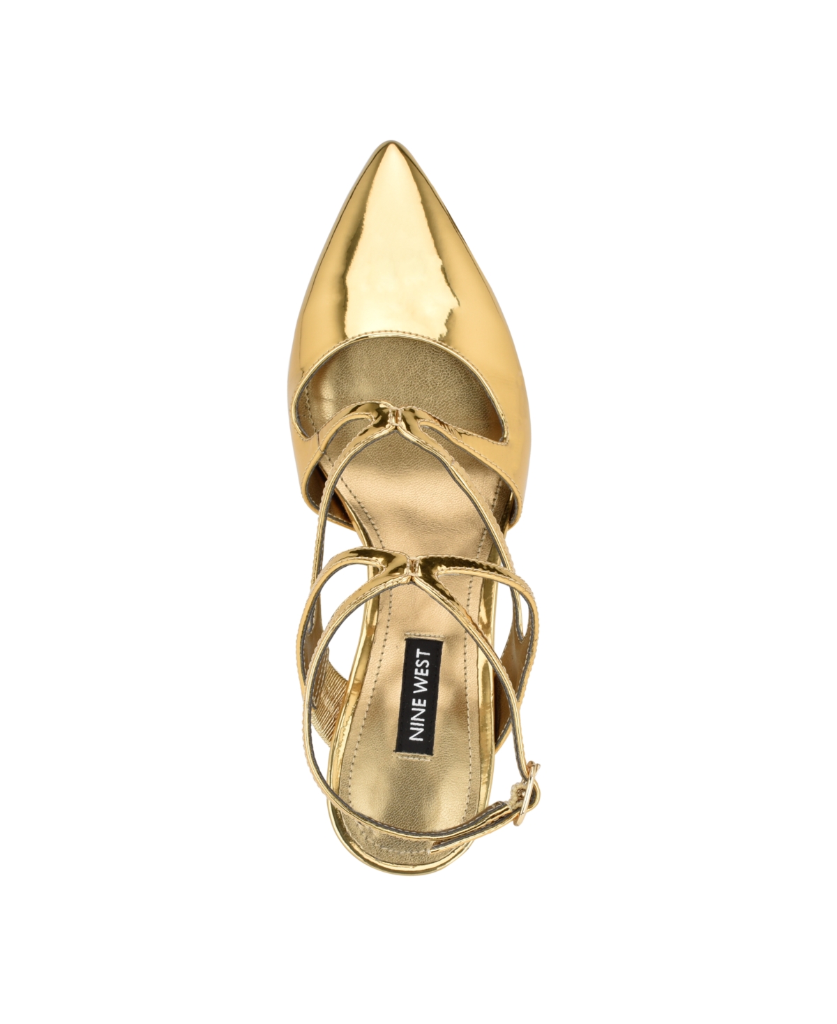 Nine West Women's Maes Strappy Pointy Toe Stiletto Dress Pumps - Bronze Mirror Metallic- Manmade