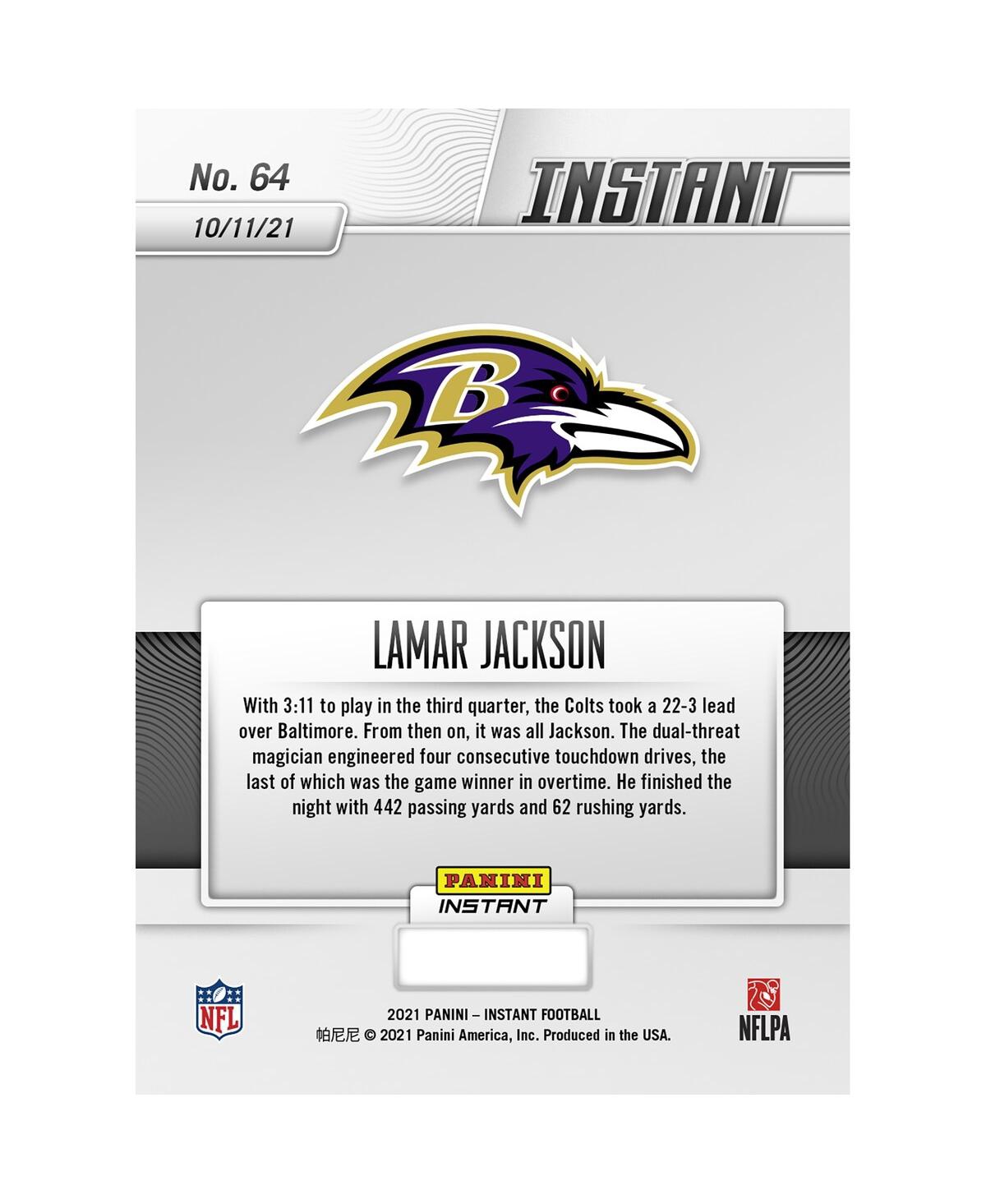 Shop Panini America Lamar Jackson Baltimore Ravens Fanatics Exclusive Parallel  Instant 2021 Week 5 500 Ya In Multi