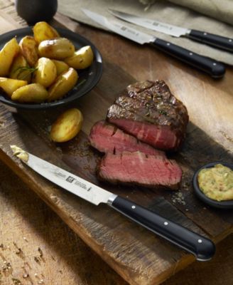 J.A. Henckels Porterhouse 4-Pc. Steak Knife Set with Beechwood Box 