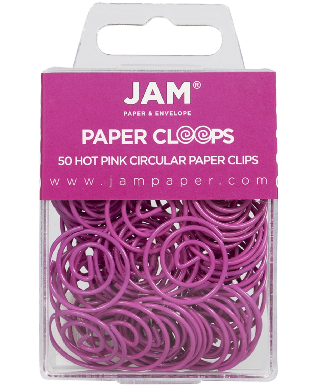 Jam Paper Circular Paper Clips In Hot Pink