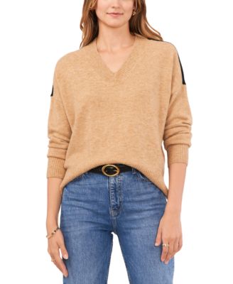 Vince Camuto - Women's Colorblocked Drop-Shoulder Sweater