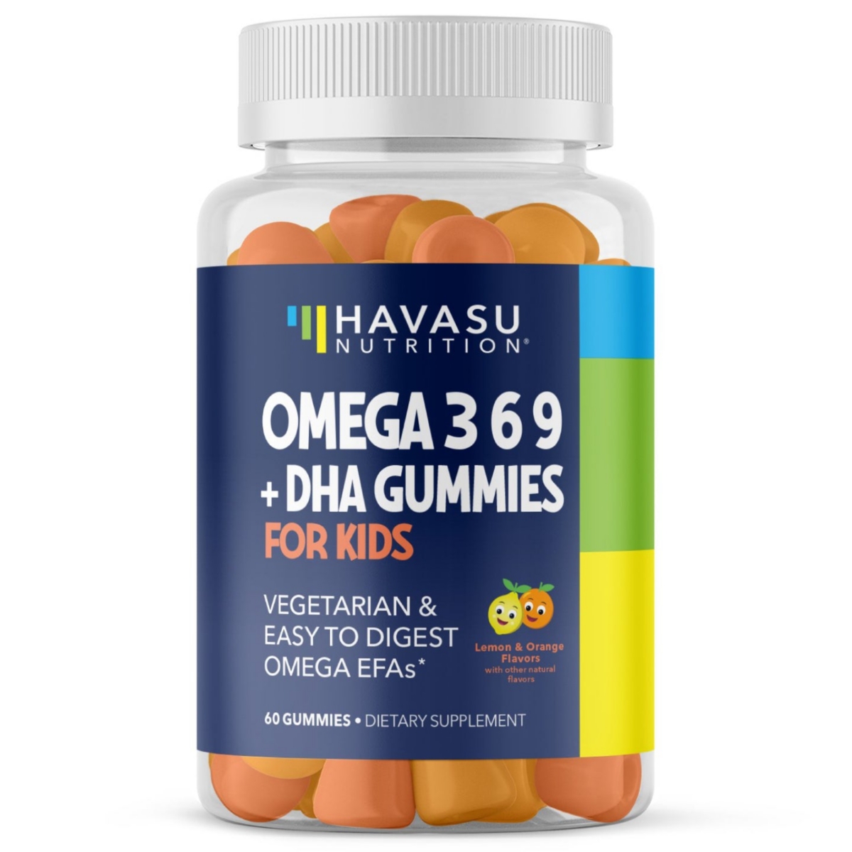 Havasu Nutrition Omega Gummies for Kids, Lemon & Orange, Havasu Nutrition, 60ct