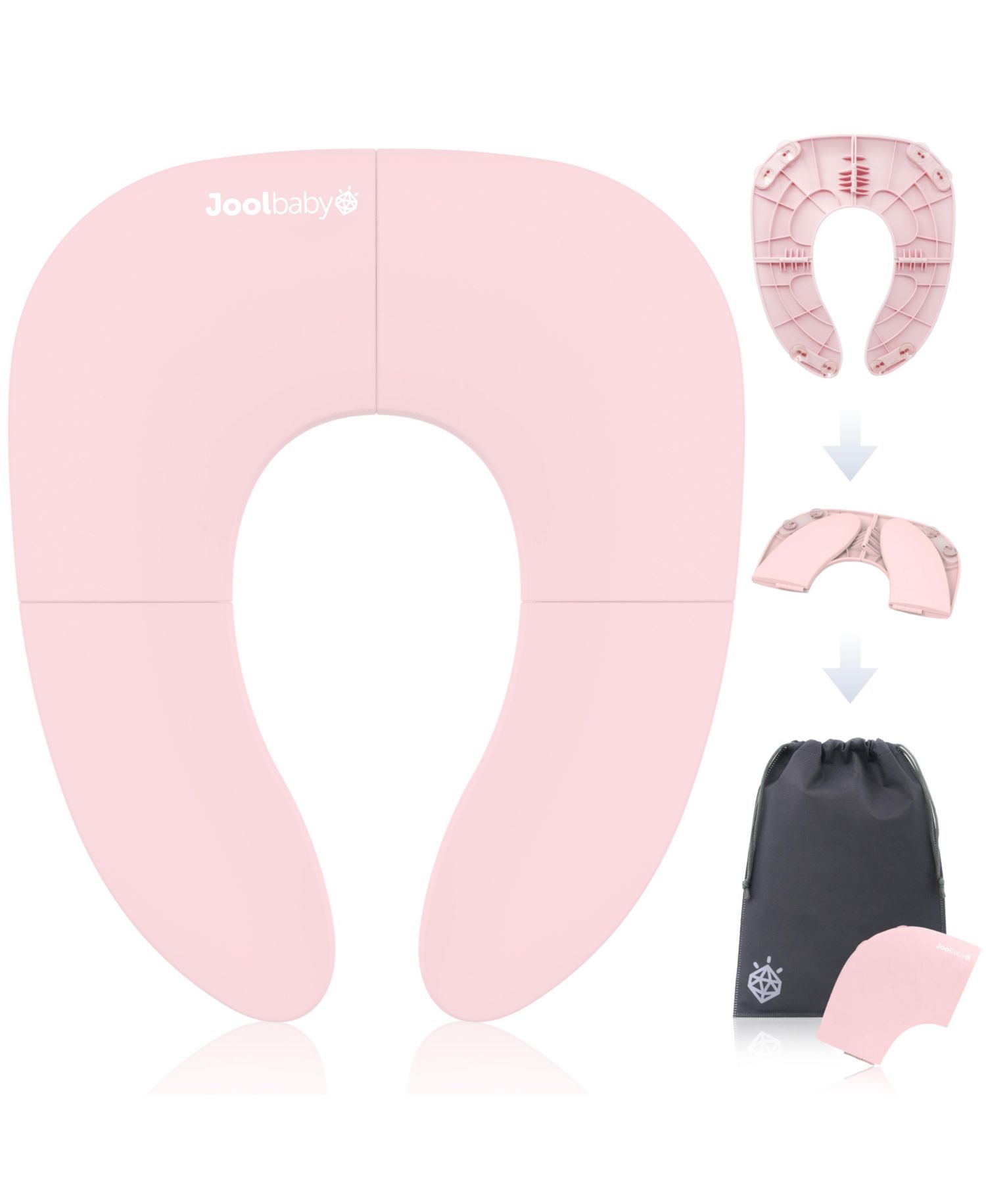 Folding Travel Potty Training Seat for Toddlers, Fits Round & Oval Toilets, Non-Slip Suction Cups, Includes Free Travel Bag