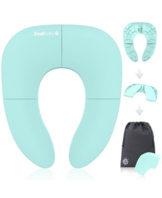Jool Baby Folding Travel Potty Training Seat for Toddlers, Fits Round & Oval Toilets, Non-Slip Suction Cups, Includes Free Travel Bag - Aqua