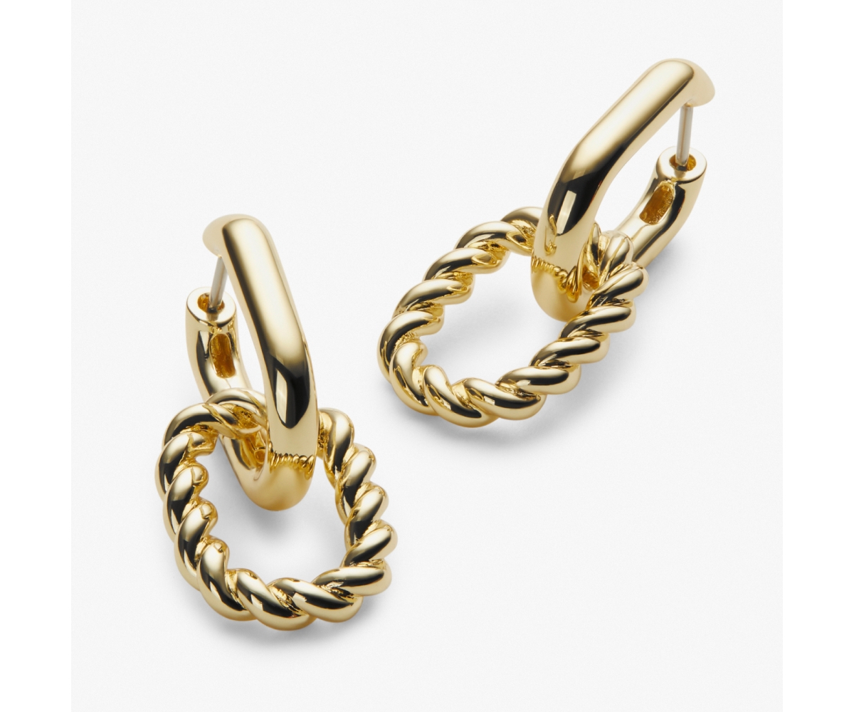 Double Hoop Earrings - Ash Double - Gold, gold