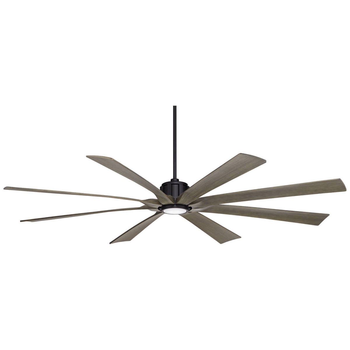 Possini Euro Design Defender Modern Industrial Outdoor Ceiling Fan with Dimmable Led Light Remote Control MatteDamp Rated for Patio Exterio