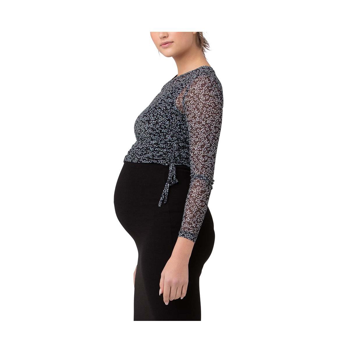 Ripe Maternity Maternity Layla Ruched TopStorm - Black / storm