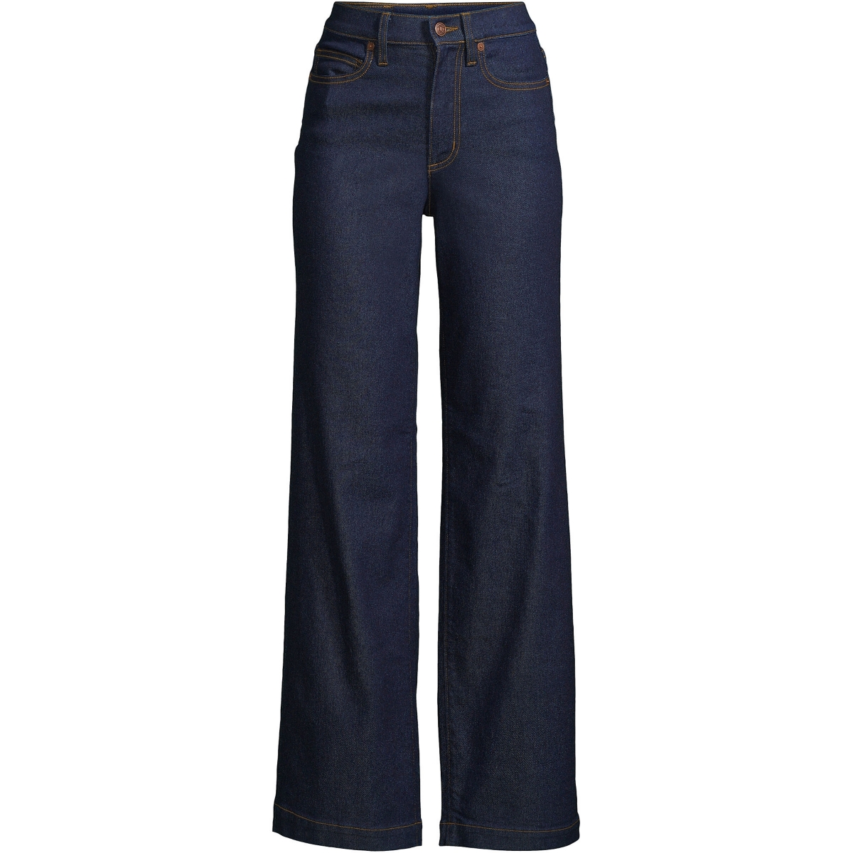 Lands' End Women's Tall Recover High Rise Wide Leg Blue Jeans