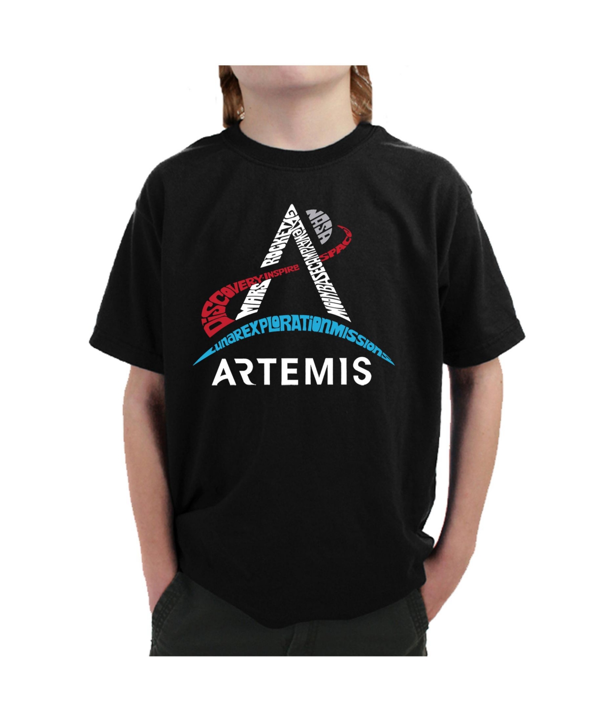 Child Nasa Artemis Logo - Boy's Word Art T-Shirt