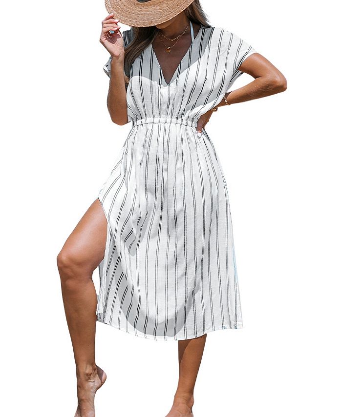 CUPSHE Women's Striped Midi Cover-Up Dress - Macy's