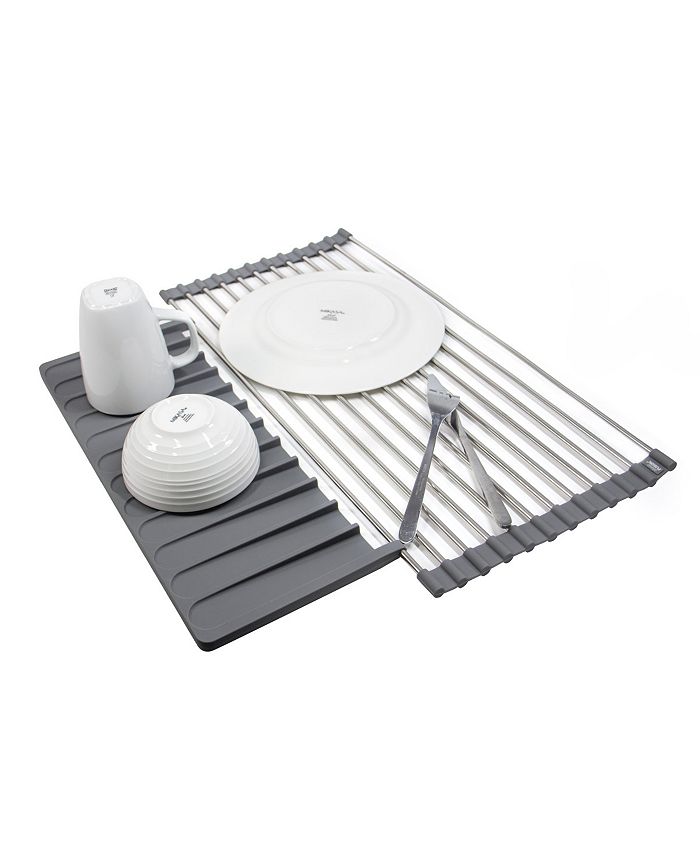 Grand Fusion RollUp Over the Sink Rack with Drying Mat Silicone Macy's