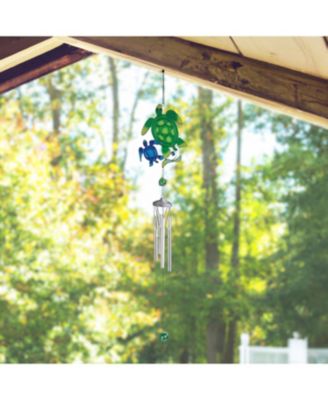 28" Long Blue and Green Sea Turtle Suncatcher Wind Chime Marine Life
