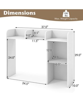 1 Pc Engineered Wood Anti-Tip Multi-Shelf Desktop Storage Bookshelf