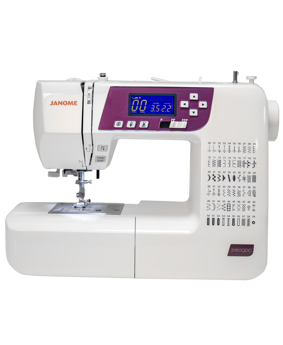 3160QDC-g Computerized Sewing and Quilting Machine - White