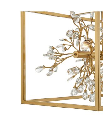 Possini Euro Carrine 38.5" Gold Linear Chandelier, 8-Light Modern Fixture with Clear Crystal Accents for Dining Room, Kitchen, Foyer & High Ceilings