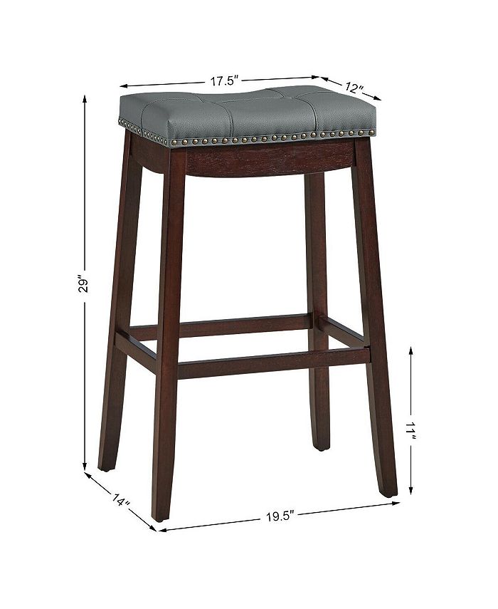 Slickblue 29" Set of 2 Nailhead Saddle Bar Stools Macy's