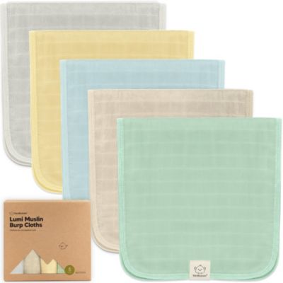 KeaBabies Kids 5pk Lumi Muslin Burp Cloths Burp Cloths Burping Cloths - Mirage 20$