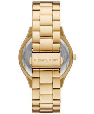 Women's Slim Runway Three-Hand Gold-Tone Stainless Steel Watch 42mm
