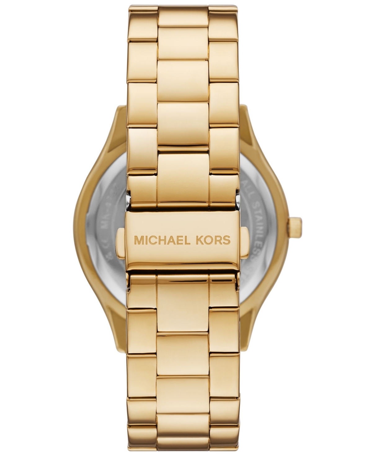 Michael Kors Women's Slim Runway Three-Hand Gold-Tone Stainless Steel Watch 42mm