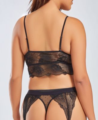 Plus Size 3 Piece Bralette, Garter Skirt and Panty Lingerie Set