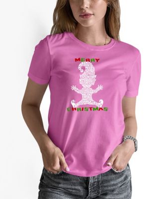 Women's Christmas Elf Word Art Short Sleeve T-shirt