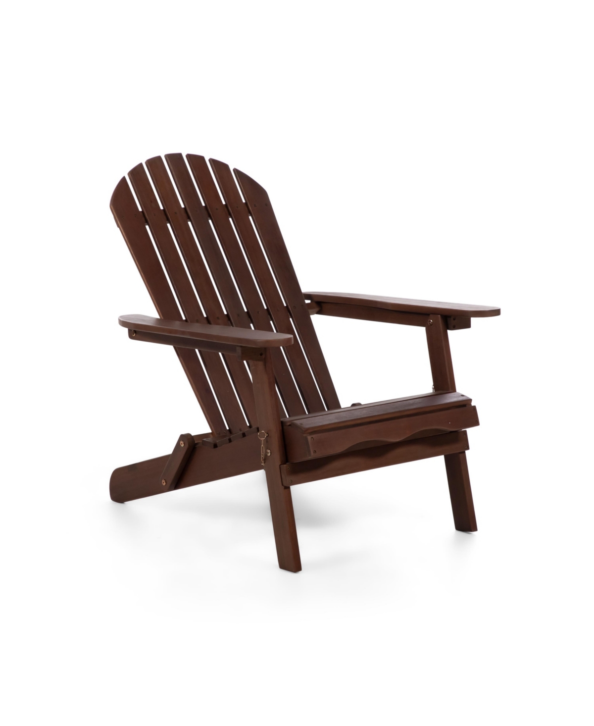 Furniture Of America 35.5" Outdoor Eucalyptus Wood Folding Adirondrack Chair In Dark Brown