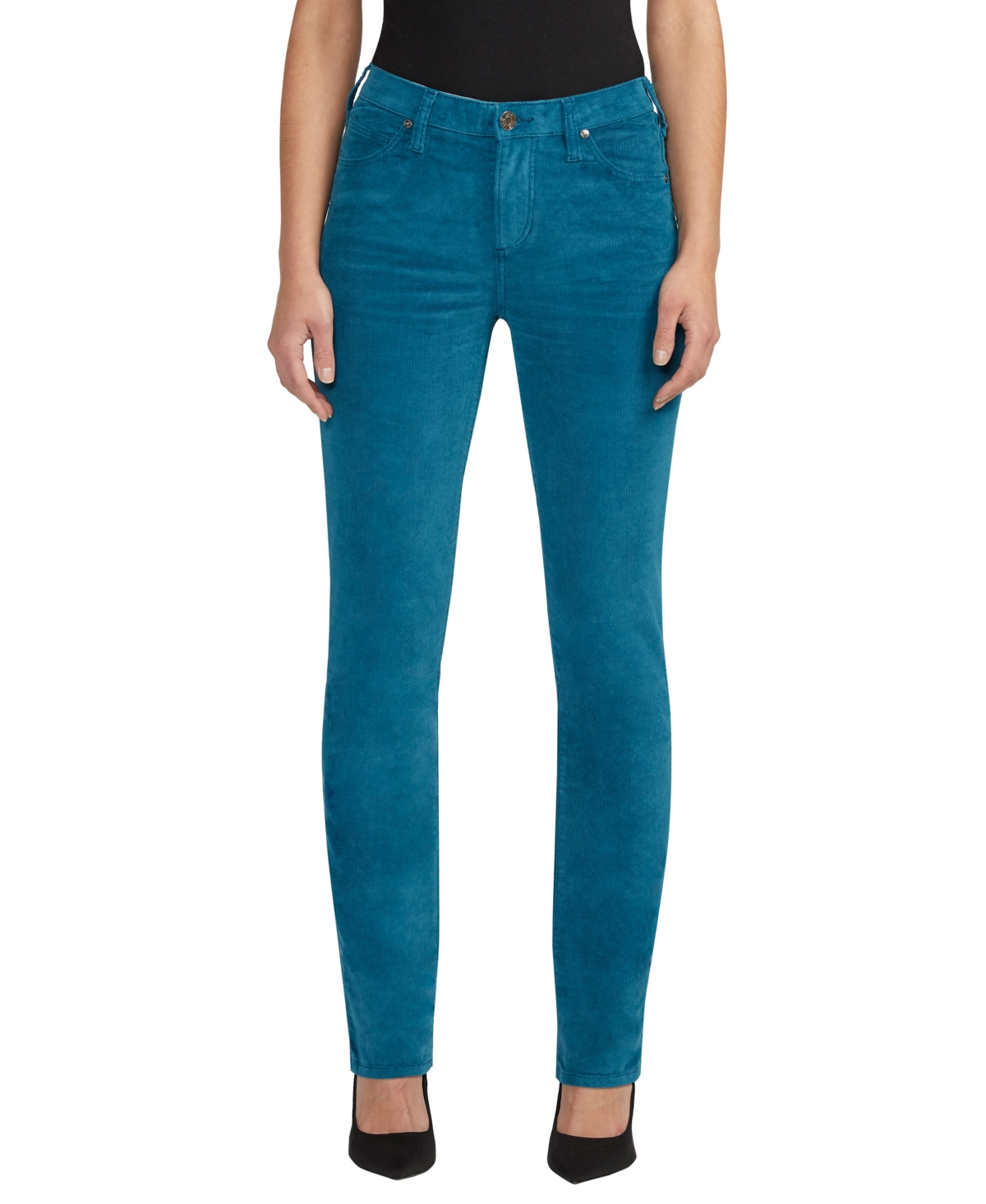 Jag Women's Ruby Mid Rise Corduroy Straight Leg Pants In Moroccan Blue