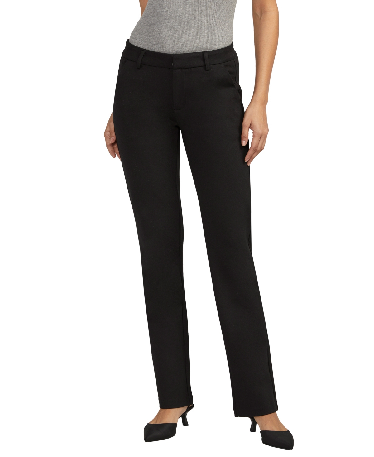 Jag Women's Alayne Mid Rise Baby Bootcut Pants In Black