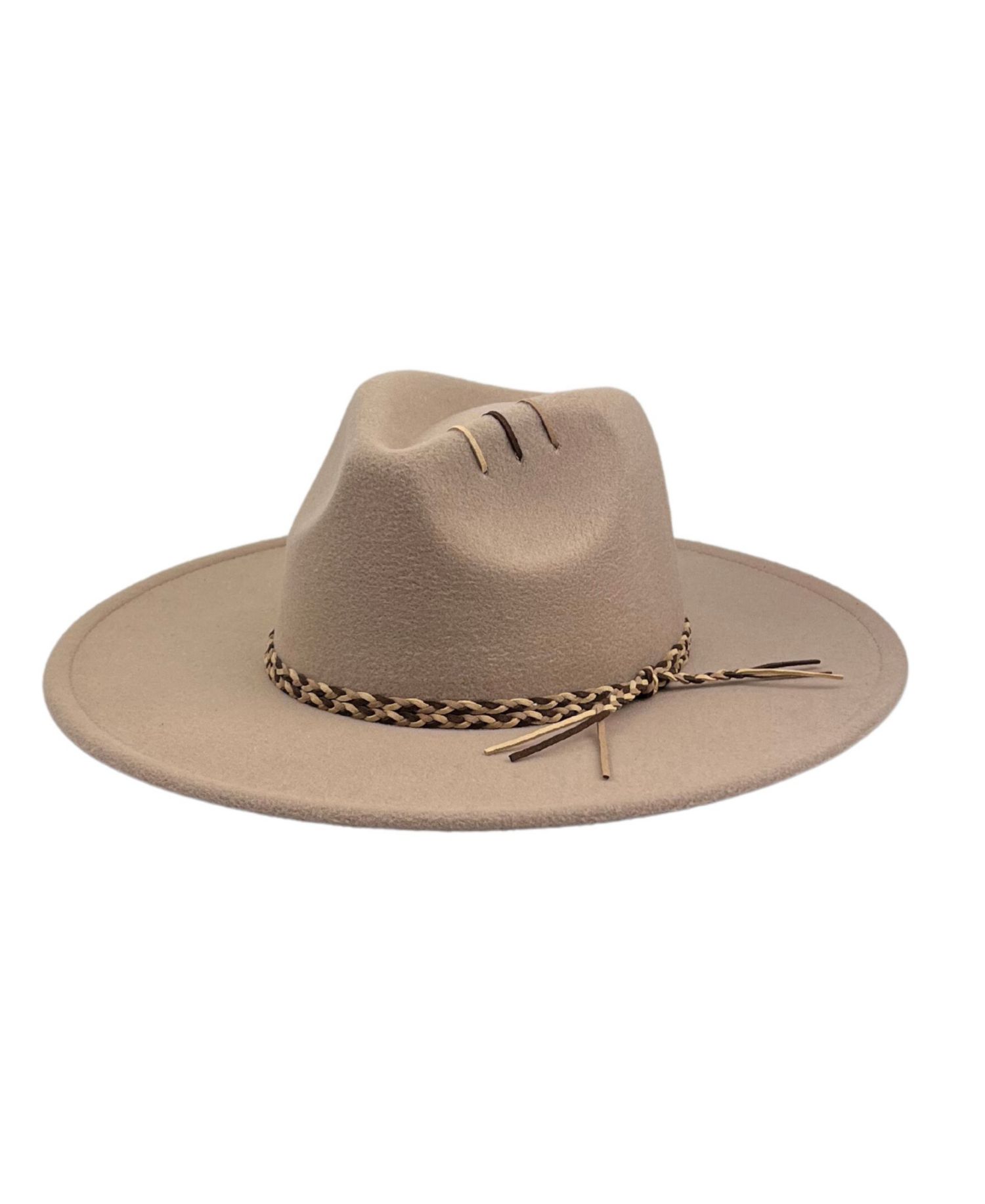 Braid Trim Felt Panama Hat