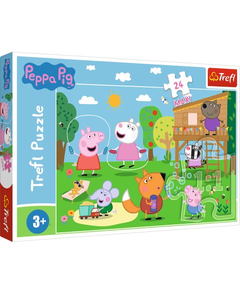 Детский пазл Trefl Peppa Pig's Fun in the Grass 24-Piece Puzzle, Ages 3+, цвет: Разноцветный