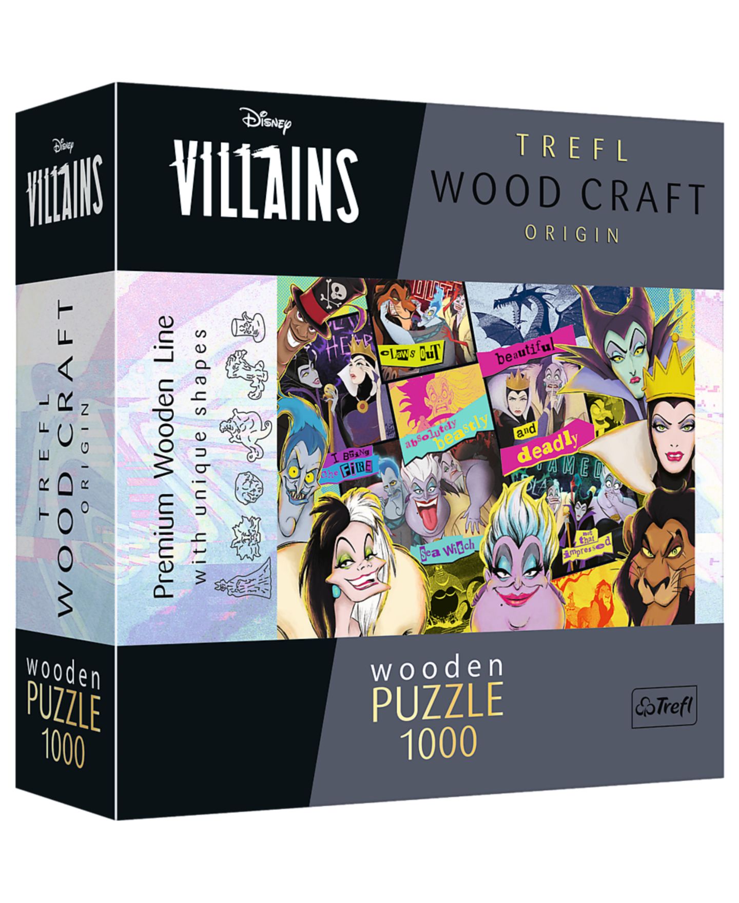 Деревянный пазл Trefl Disney Villains фигурной формы, 1000 деталей, от 12 лет, цвет: Разноцветный — фото 1