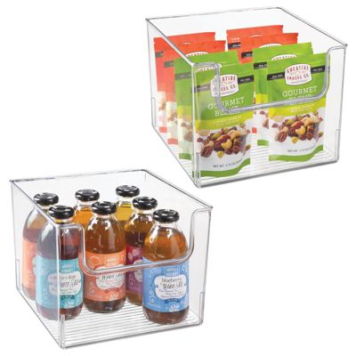 mDesign Kitchen Plastic Storage Organizer Bin with Open Front - 2 Pack ...