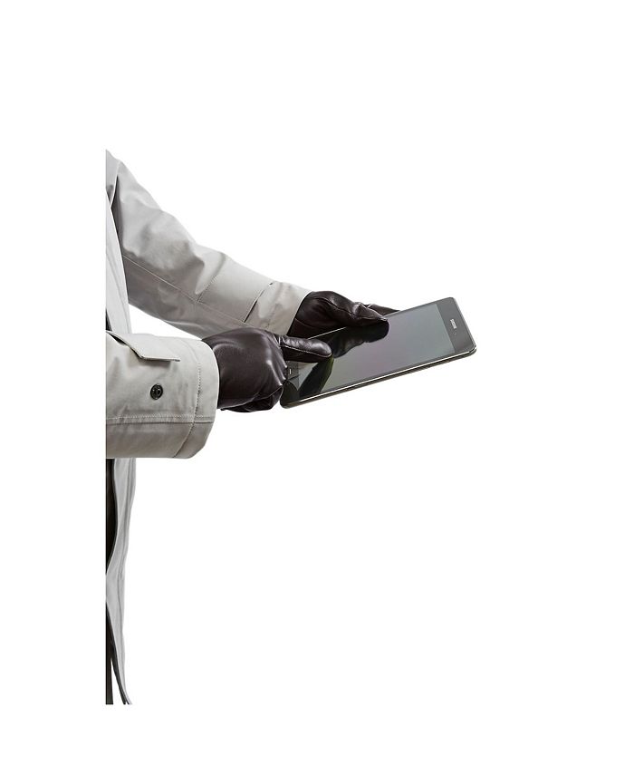 Lands' End Men's Cashmere Lined EZ Touch Leather Glove Macy's