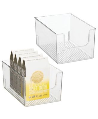 mDesign Kitchen Plastic Storage Organizer Bin with Open Front - 2 Pack ...