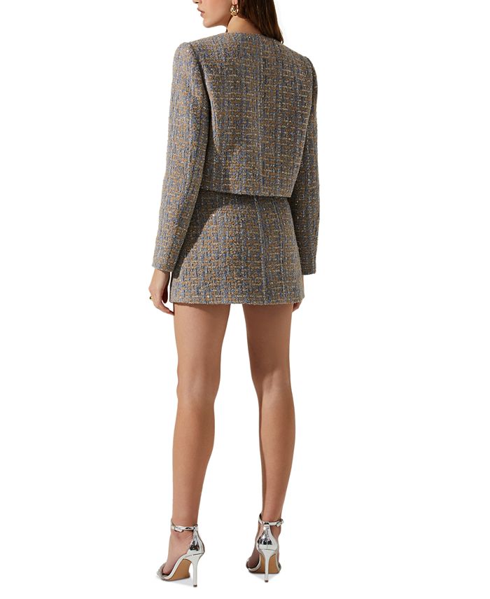 ASTR the Label Women's Lyssa Cropped Tweed Blazer Macy's