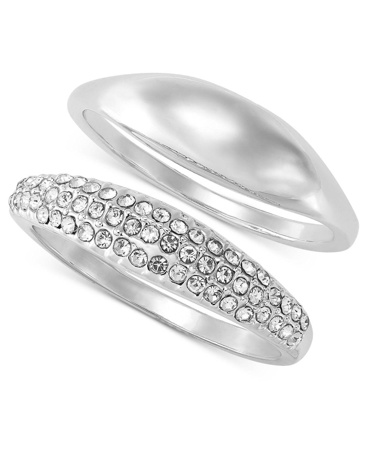 On 34th 2-pc. Set Crystal Pave Ring, Created For Macy's In Silver
