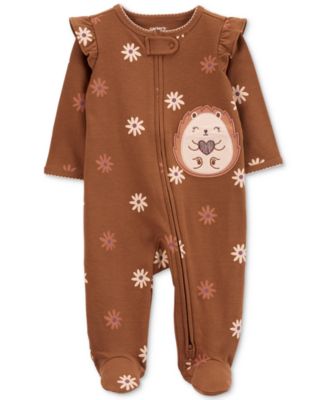 Hatley Foral Hedgehogs Organic Cotton Footed Coverall