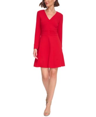 Tommy Hilfiger Petite Pleated-Waist Exposed-Zip Dress - Macy's