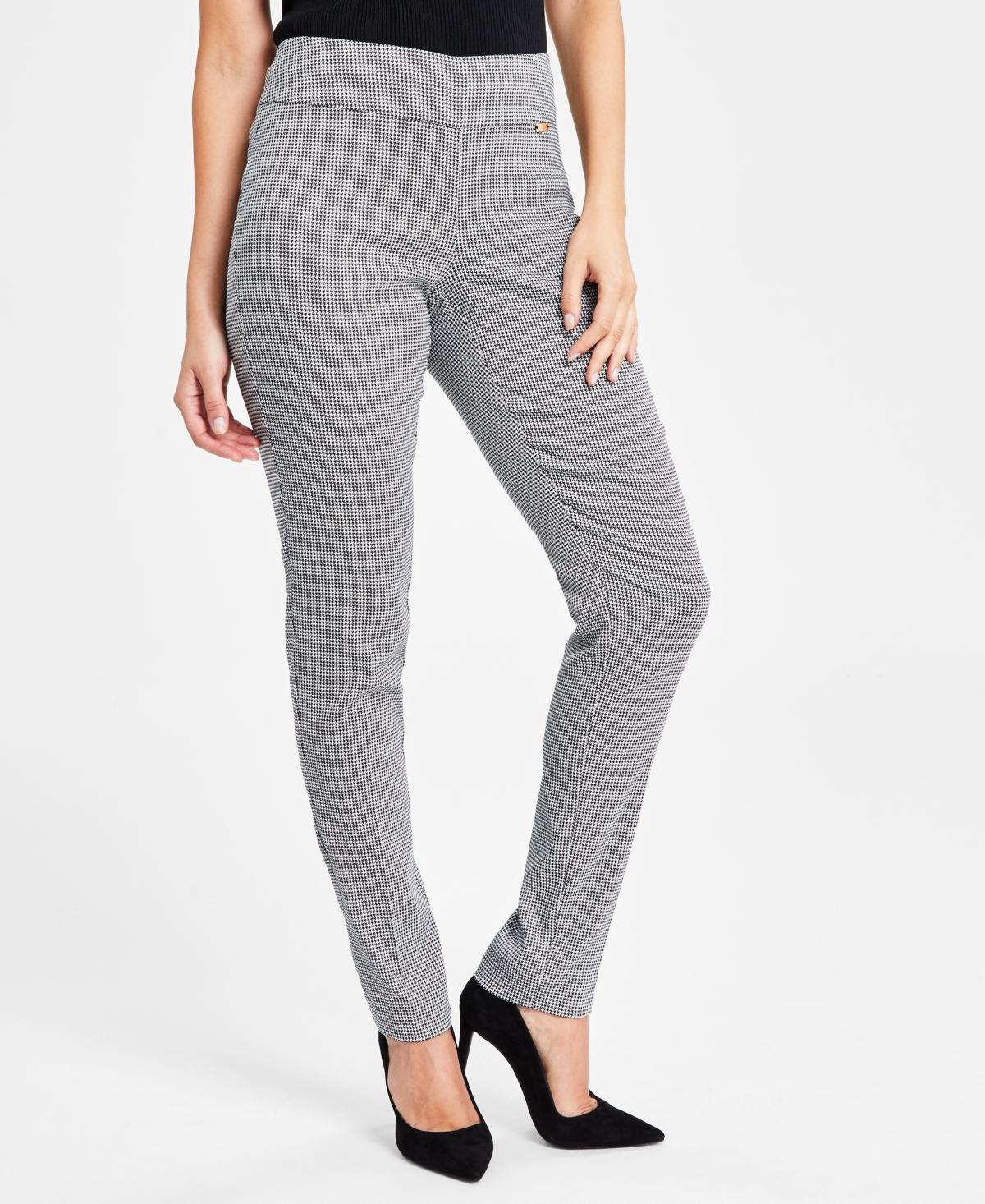 INC International Concepts Plus Size Seam Detail Skinny Ponte Pants,  Created for Macy's - Macy's