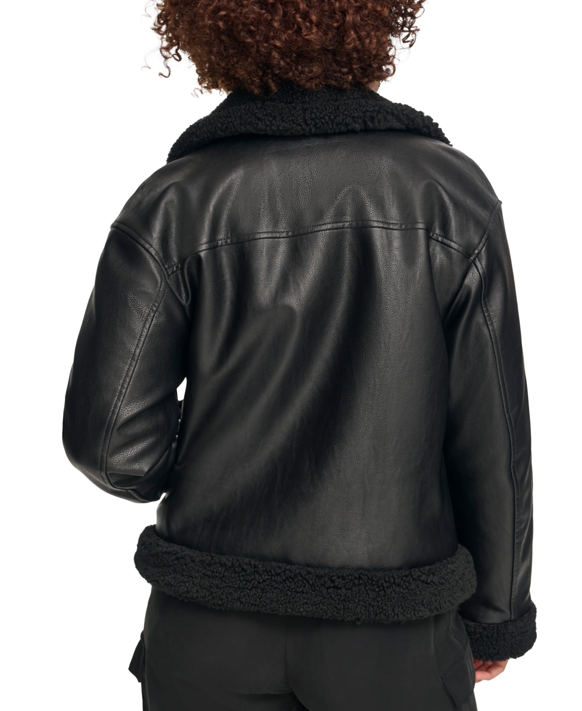 Levi's Women's Faux-Fur-Trimmed Faux-Leather Moto Jacket