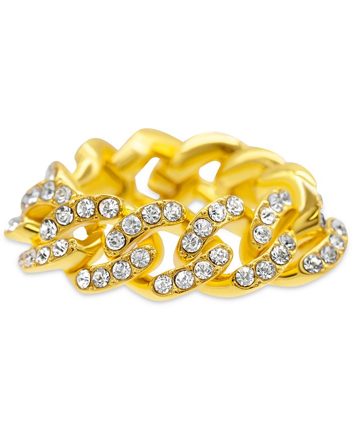 Adornia Curb Chain Flexible Ring Gold - Silver - US 6