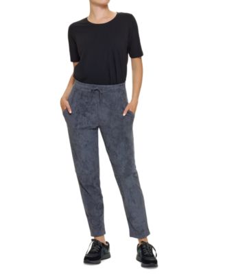 Hue - Women's Faux-Suede Drawstring Jogger Pants