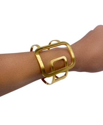 14k Gold-Plated Sculptural Cuff Bracelet