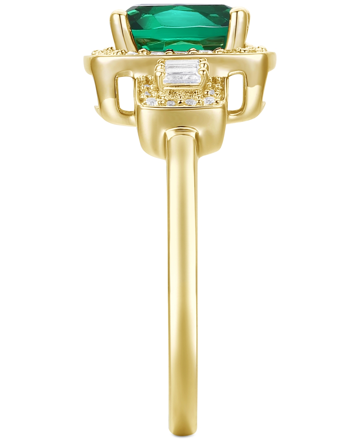 Lab-Grown(1 ct. t.w.) & Lab-Grown White Sapphire (1/2 ct. t.w.) Halo Statement Ring in 14k Gold-Plated Sterling Silver (Also in Additional Ge