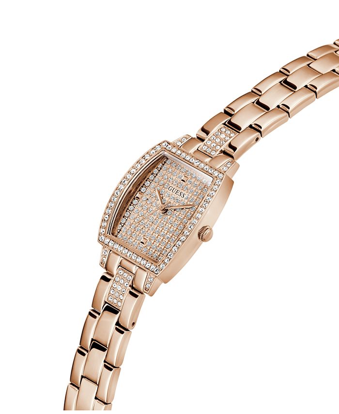 GUESS Blauw Rose Goud-Tone Crystal Siliconen Horloge