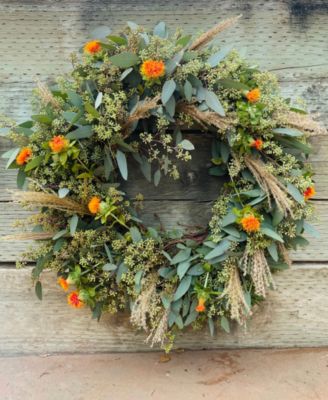 Fresh Real Seeded, Safflower and Pampas Wreath