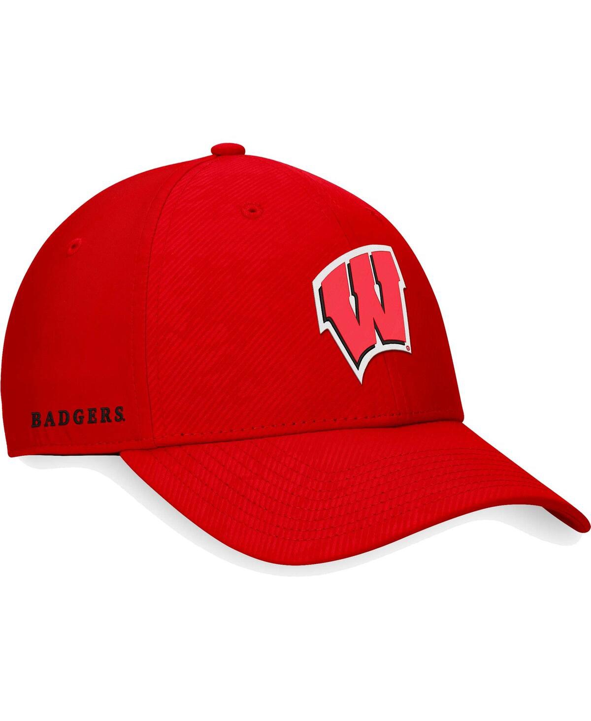 Top Of The World Men's  Red Wisconsin Badgers Deluxe Flex Hat
