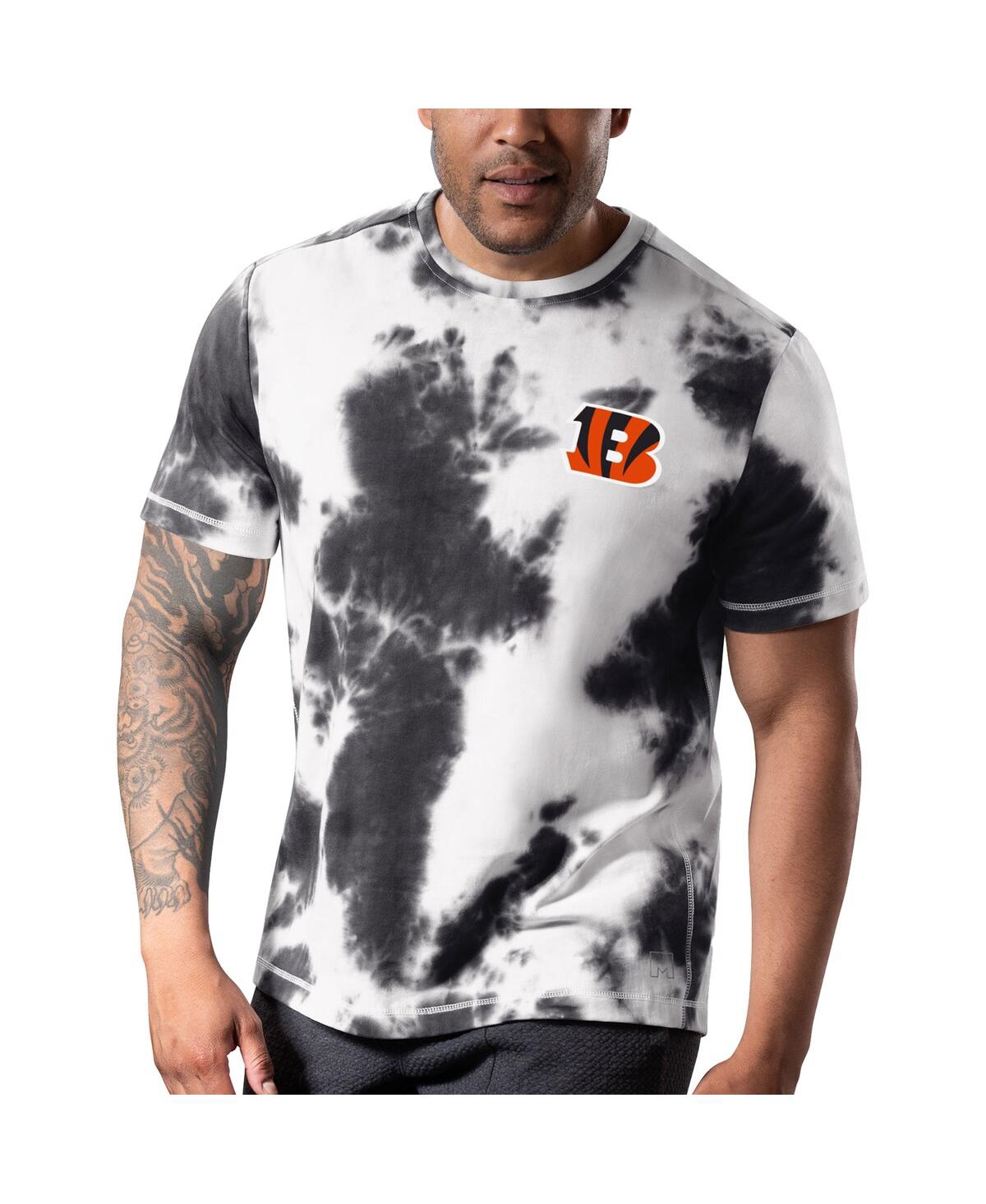 Msx By Michael Strahan Men's  Black Cincinnati Bengals Freestyle Tie-dye T-shirt