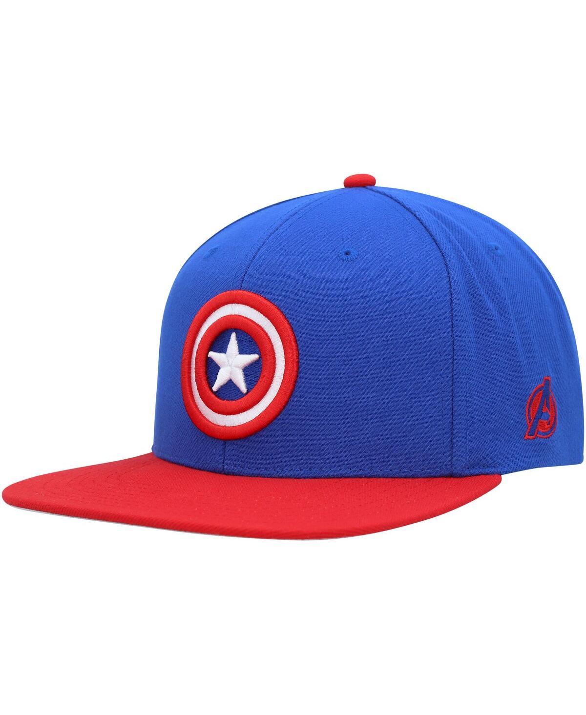 Marvel Men's  Navy, Red Captain America Snapback Hat In Navy,red
